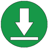 Ein abwärts zeigender Pfeil als Symbol für Downloads